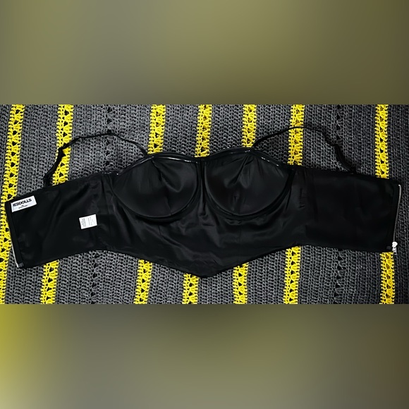 Flaws X REBDOLLS So Obsessed Satin Structured Corset Top (size 1X color: Black) - Picture 4 of 4